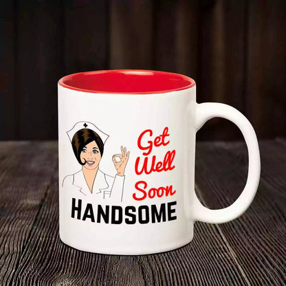 Get Well Soon Handsome Inner Red Mug - Happy Jugnu
