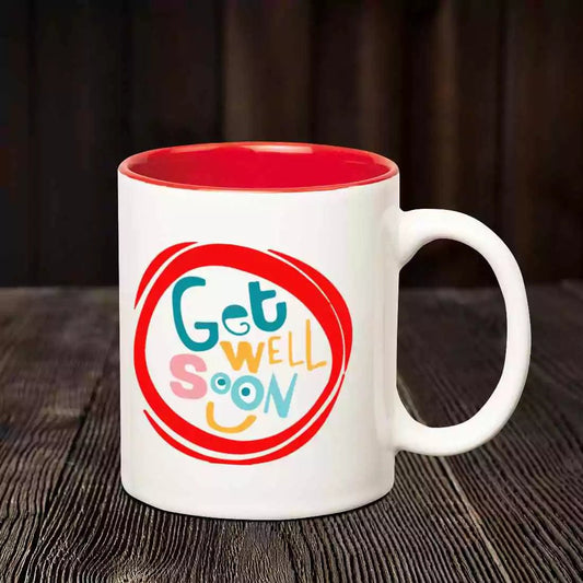 Get Well Soon Smile Inner Red Mug - Happy Jugnu