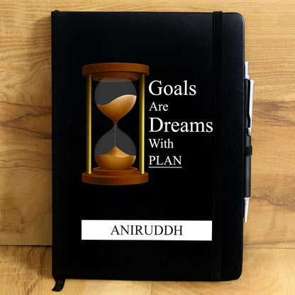 Goals Are Dreams Personalized Diary - Happy Jugnu