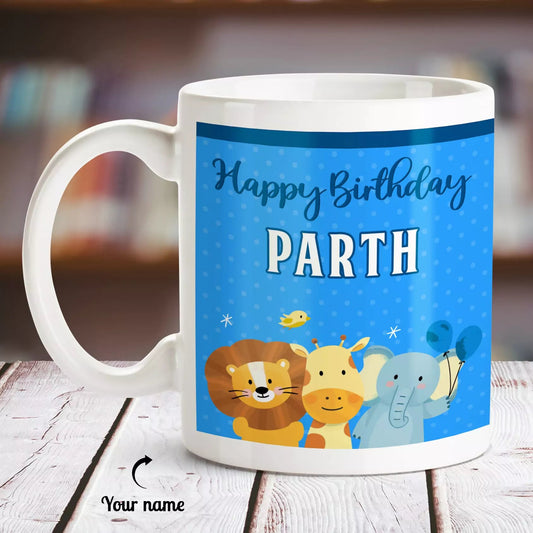 Happy Birthday Boy Personalized Name White Mug - Happy Jugnu