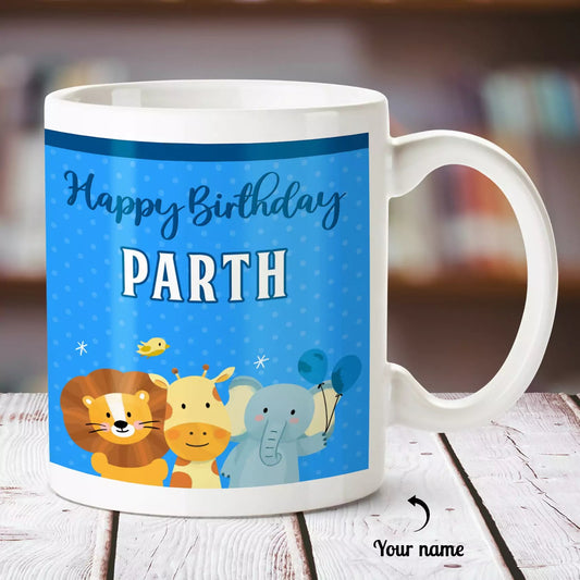 Happy Birthday Boy Personalized Name White Mug - Happy Jugnu
