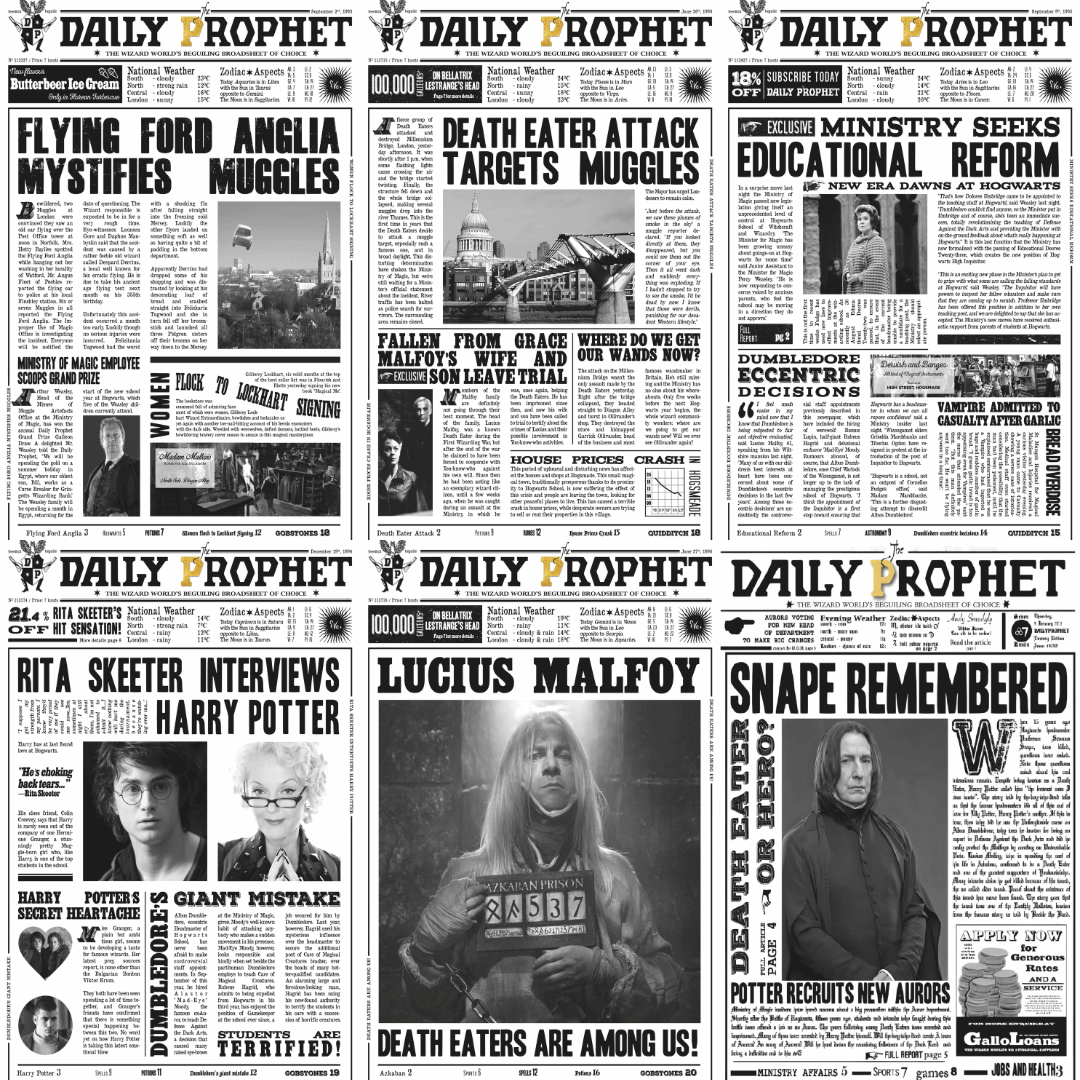 Hogwarts Daily prophet Wizarding Newspaper Collection - Happy Jugnu