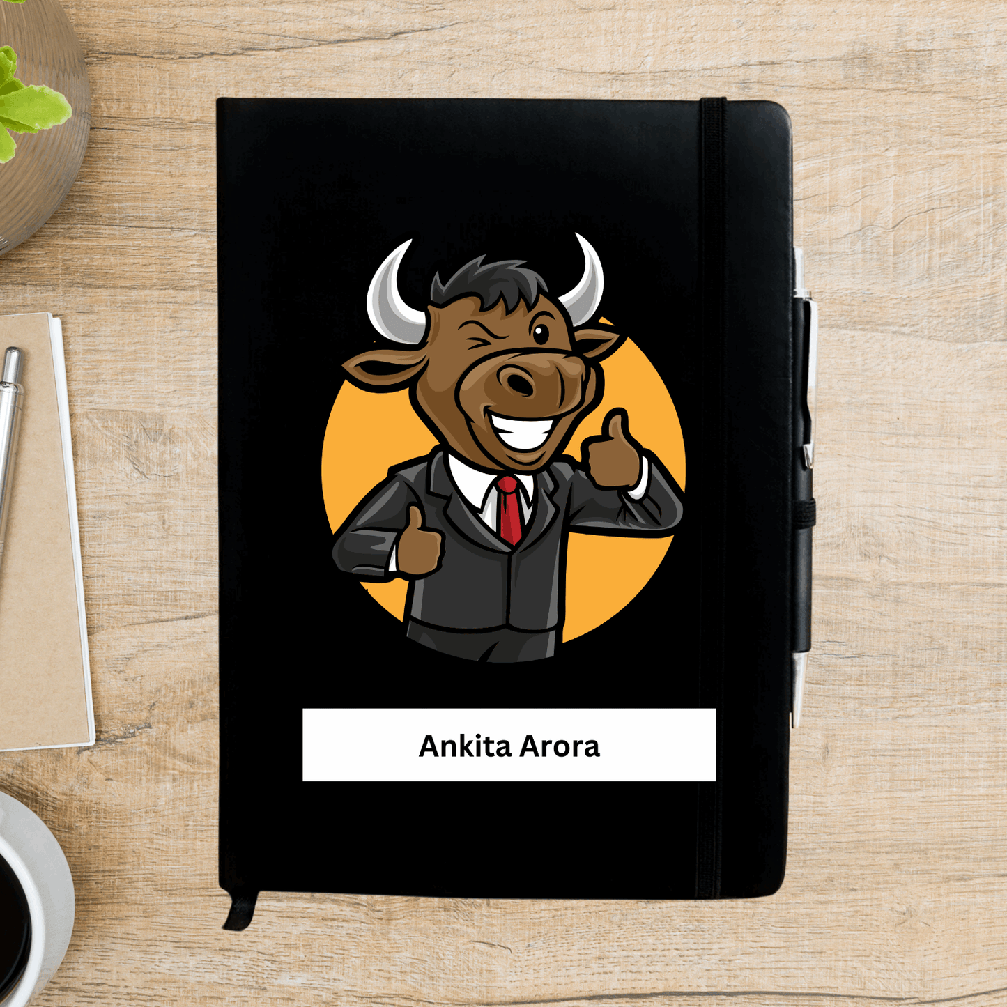 Investment Bull Caricature Personalized Diary - Happy Jugnu