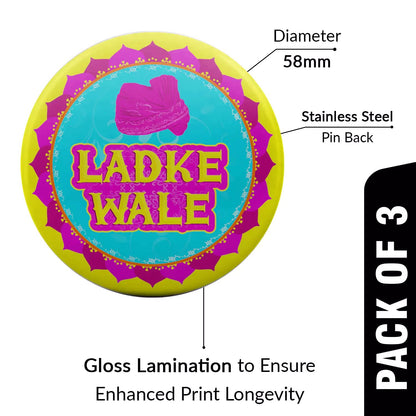 Ladke Wale & Beti Wale Wedding Button Batch - Happy Jugnu