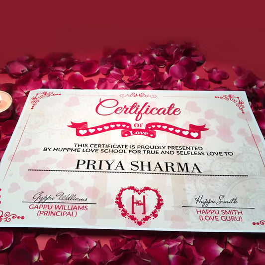 Personalized Love Contract with Certificate