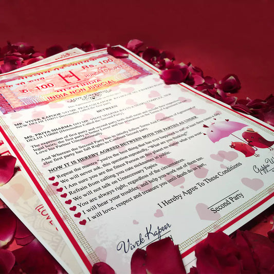 Personalized Love Contract with Certificate
