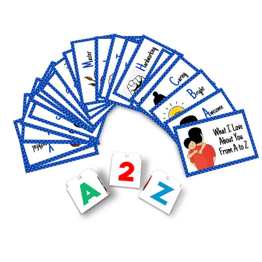 Personalized A to Z Cards for Fathers - Happy Jugnu