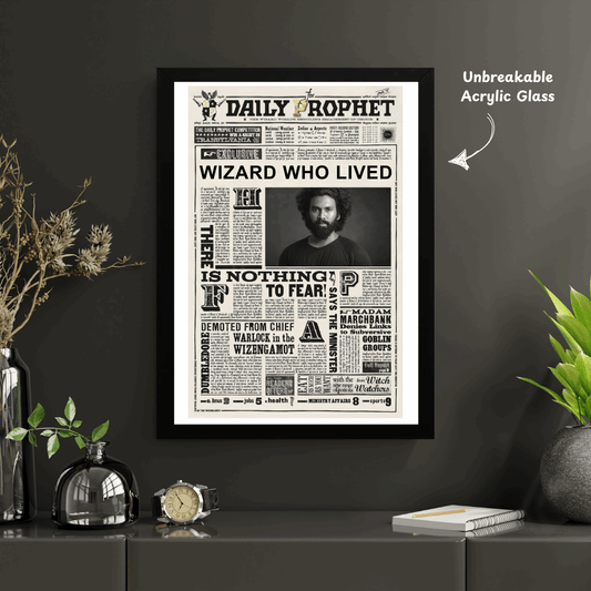 Personalized Daily prophet Photo Frame - Happy Jugnu