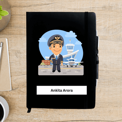 Pilot Caricature Personalized Diary - Happy Jugnu