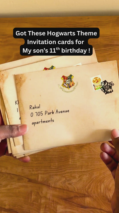 Personalized Hogwarts Theme Party Invitation Cards with Wax Seal